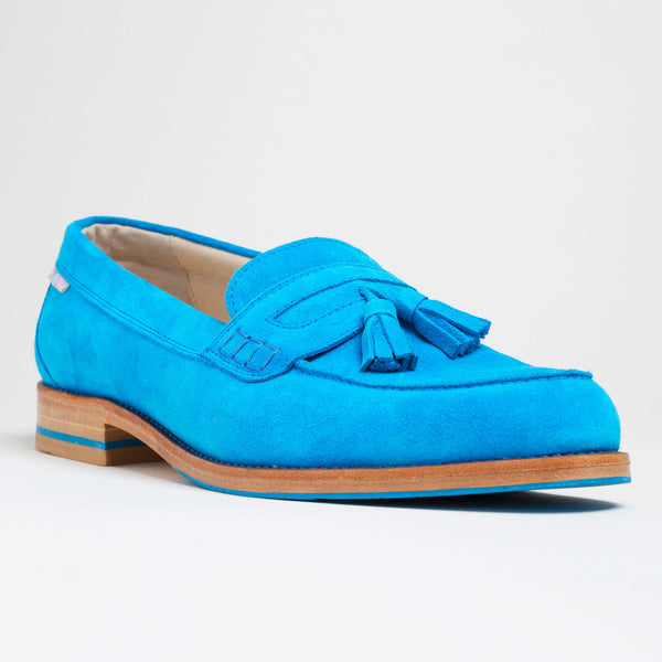 Mens Loafers Light Blue Mens Dress Shoes Bright Blue Loafers For