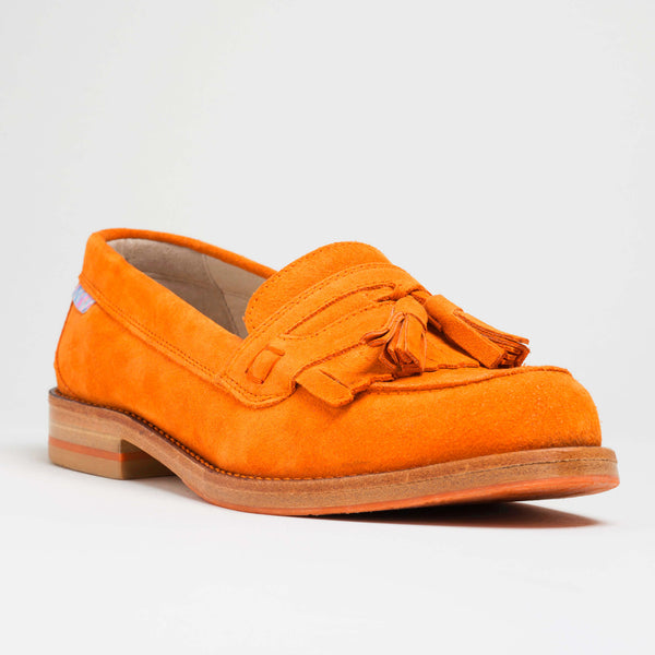 Orange loafers on sale